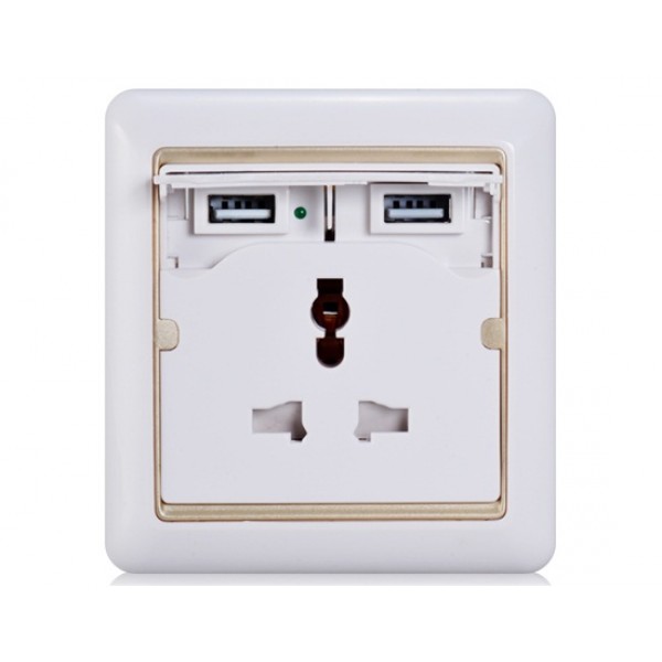 81053U Universal USB Wall Socket (White)